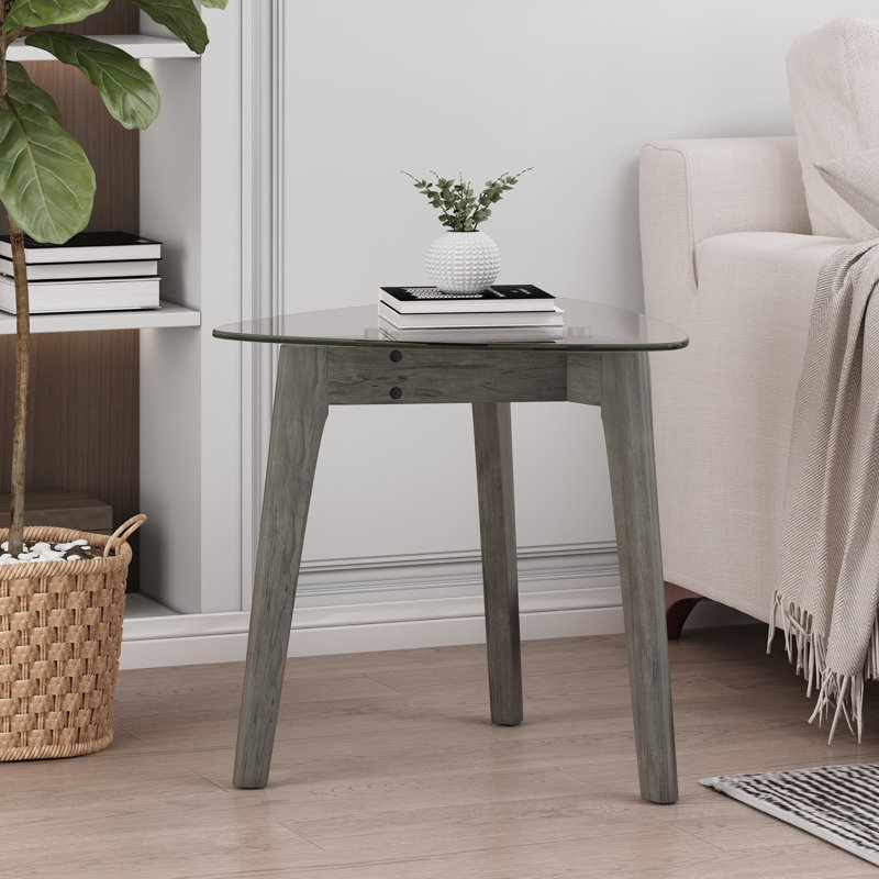 Oliver Glass Top 3 Legs End Table Wayfair